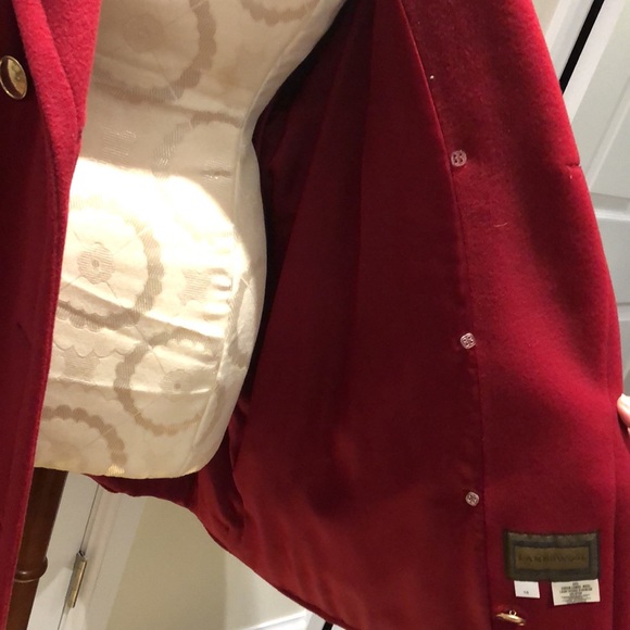 Anna | EUC Red Australian Virgin Lambswool Pea Coat - Picture 8 of 12